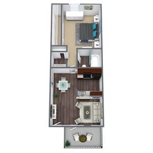 1 Bed  1 Bath (A) 3154 floor plan